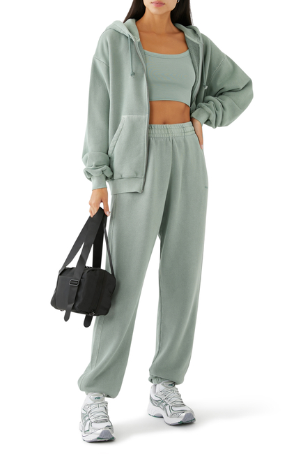 Everywear Relaxed Zip Hoodie:Dollar Green/ Pigment Garment Dye:M