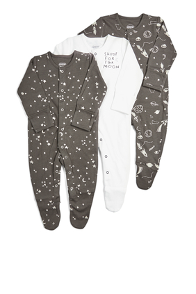 Pack of 3 Space Sleepsuits
