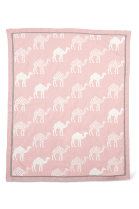 Knitted Blanket (70x90cm) - Pink Camel