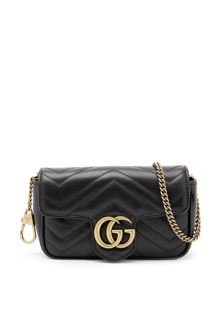 حقيبة مارمونت سوبر ميني جلد بتصميم مبطن وشعار GG