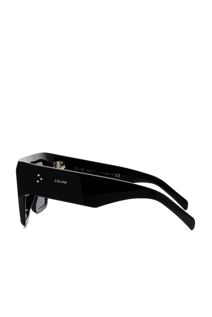 نظارة شمسية بإطار أسود على شكل حرف D