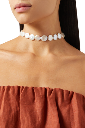 Whitehaven Keshi Pearls Choker Necklace