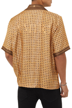 قميص حرير منسوج بطبعة كاروهات