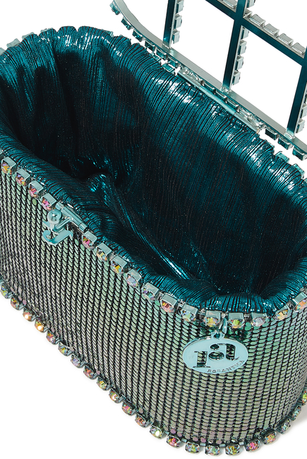 حقيبة هولي ميرميد شبكية مخزينة بالكريستال بيد علوية