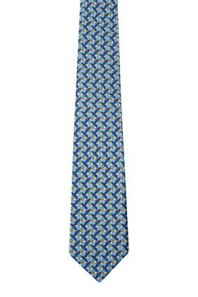 ربطة عنق حرير بطبعات أحزمة