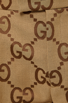 شورت كبير الحجم قماش قنب بشعار GG