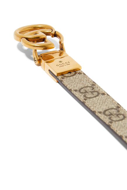 حزام مارمونت رفيع بوجهين بشعار حرفي الماركة