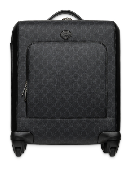 حقيبة سفر صغيرة بنقشة حرفي شعار الماركة بتصميم متداخل