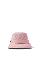 قبعة باكيت قماش قنب بنقشة حرفي شعار الماركة