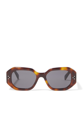نظارة شمسية بإطار بتصميم بيضاوي بنقاط