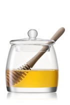 وعاء وملعقة عسل خشب بلوط من مجموعة سيرف