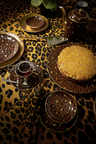 طقم فناجين وأطباق شاي بنقشة جلد الفهد، قطعتين
