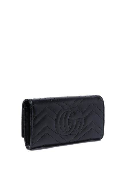 GG Marmont Matelassé Leather Continental Wallet