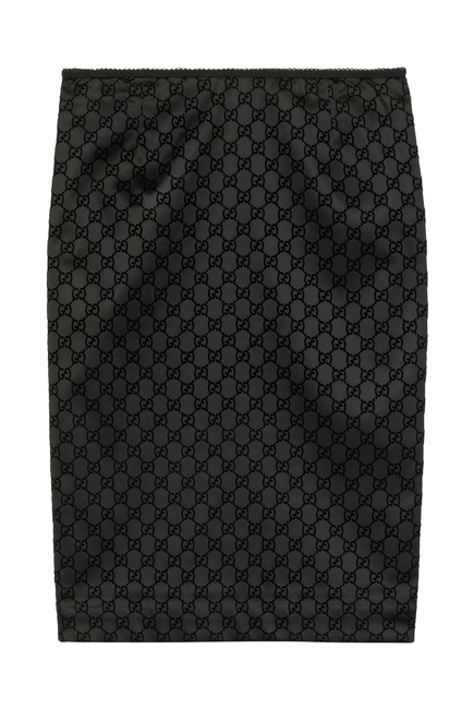 تنورة حرير داتشيس بنقشة حرفي شعار الماركة