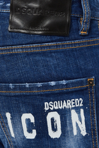 بنطال جينز كول جاي بطبعة شعار Icon بطلاء بخاخ