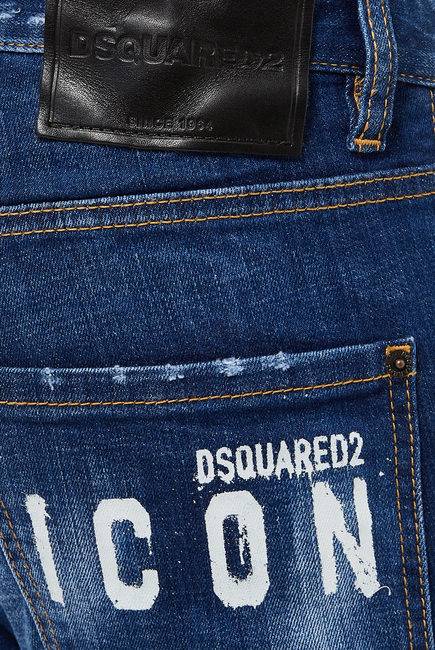 بنطال جينز كول جاي بطبعة شعار Icon بطلاء بخاخ