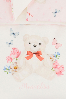 Bear and Logo Cotton Blanket