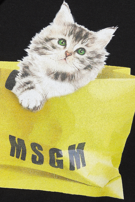 هودي بطبعة قطة في حقيبة تسوق
