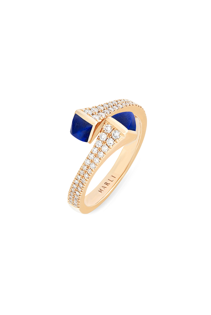Cleo RG Lapiz Lazuli Ring:Pink gold:6.5