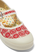 حذاء باليرينا للأطفال بكعب مسطح وشعار GG
