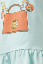 فستان بطبعات حقيبة كروس قطن للأطفال