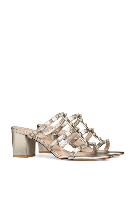 Valentino Garavani Rockstud 60 Metallic Mules