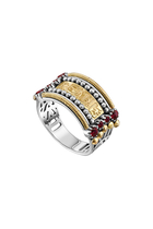 Garnet Hope Ring, 18K Yellow Gold & Sterling Silver