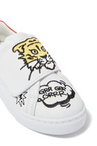حذاء سنيكرز بقعة شعار الماركة جلد للأطفال