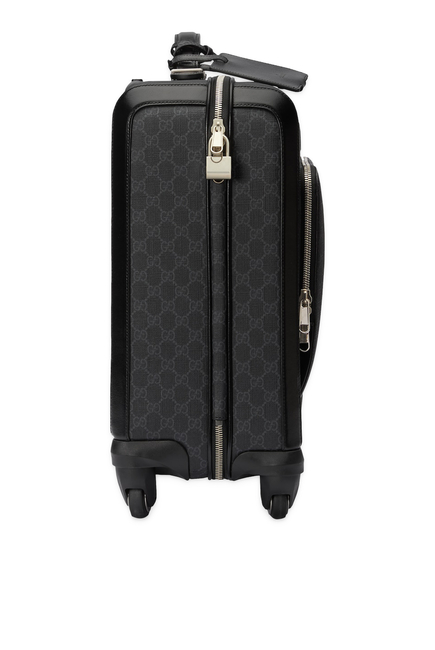حقيبة سفر صغيرة بنقشة حرفي شعار الماركة بتصميم متداخل