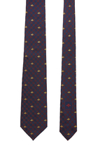 ربطة عنق حرير بنقشة حرفي GG ونحل