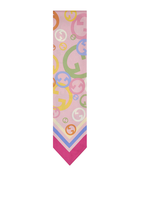 ربطة عنق حرير بطبعة دائرية لحرفي GG متداخلين