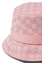 قبعة باكيت قماش قنب بنقشة حرفي شعار الماركة