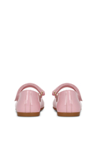 حذاء بالرينا جلد بحلية شعار الماركة للأطفال