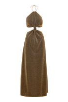فستان لوميير طويل بفتحات ورباط حول الرقبة&nbsp;