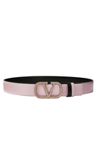 VLogo Signature Crystal Buckle Reversible Belt