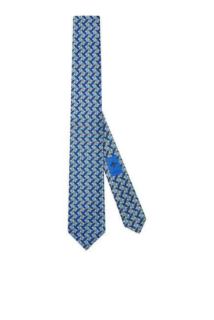 ربطة عنق حرير بطبعات أحزمة