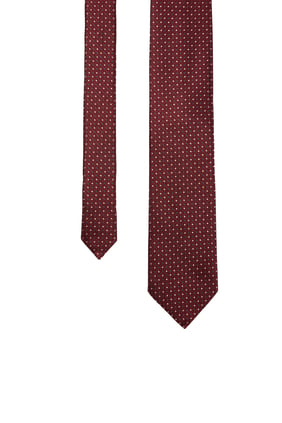 Dark Red Patterned Silk Tie