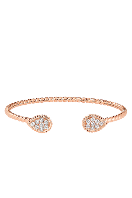 Serpent Bohème Double S Motif Bracelet, 18k Rose Gold & Diamonds