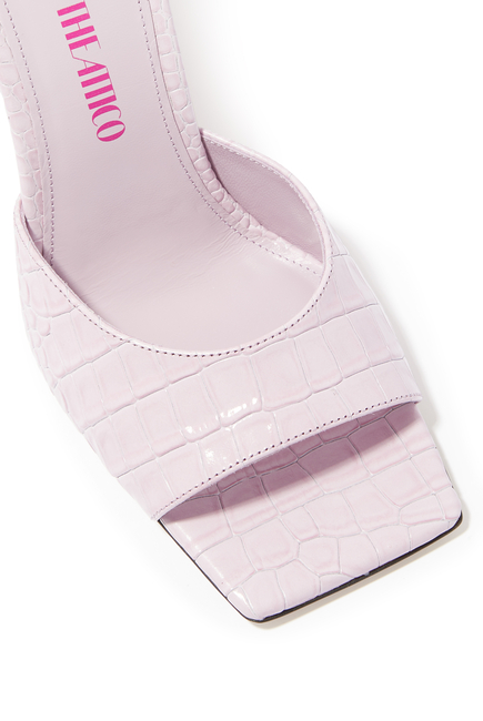 حذاء ديفون 115 مفتوح من الخلف جلد بنقشة جلد التمساح