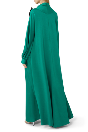 فستان ستان ببروش بتصميم زهرة
