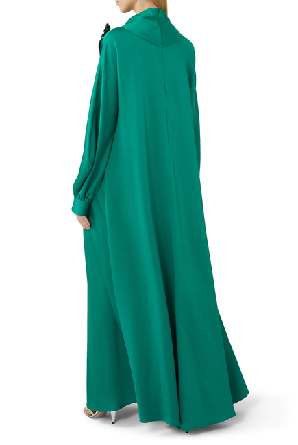 فستان ستان ببروش بتصميم زهرة