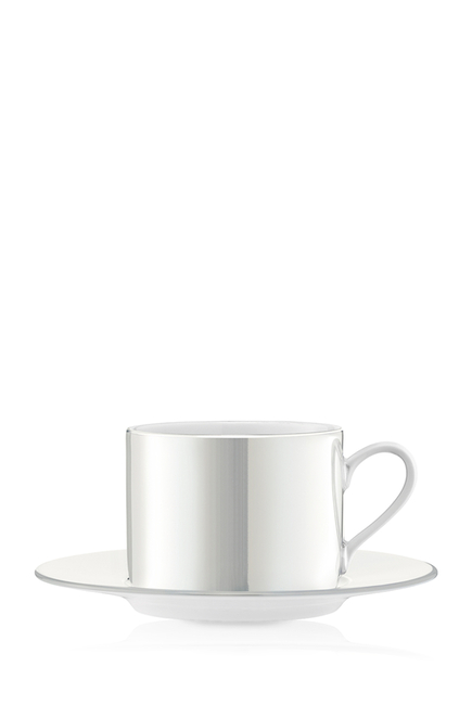 فنجان شاي/قهوة وطبق من مجموعة بيرل