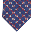 ربطة عنق حرير بنقشة معينات بحرفي GG