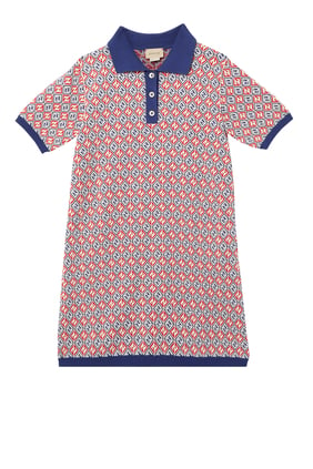 Geometric Polo Shirt Dress