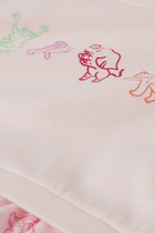 فستان للأطفال قماش مزدوج بطبعة حيوانات صغيرة