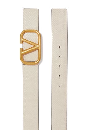 Valentino Garavani VLOGO Signature  Belt in Glossy Leather
