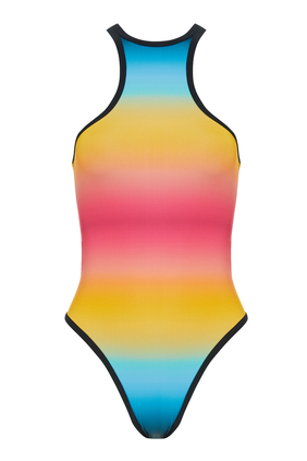 لباس سباحة قطعة واحدة صن ست بطبعة ألوان متدرجة