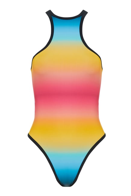 لباس سباحة قطعة واحدة صن ست بطبعة ألوان متدرجة
