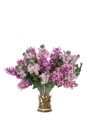 Lilac Flowers in Glass Vase