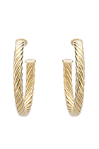 Cablespira Hoop Earrings, 18k Yellow Gold